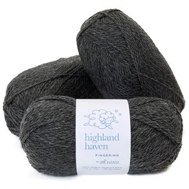 Highland Haven - 100% Highland Wool Yarn Set of 3 Skeins (150 Grams) Fingering Weight - Sourced Directly from Peru - Heavenly Soft and Perfect for Knitting and Crocheting (Fingering, Gray)