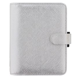 FILOFAX Saffiano Metallic Pocket Organiser Silver 2025
