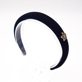 Burnaby velvet flower point cubic hair band / 버나비 벨벳 플라워 포인트 큐빅 헤어밴드