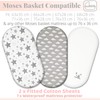 Selemavi Moses Basket Fitted Sheets Set – 100% Cotton, 3pc