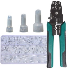 Shengbowi Closed Crimp Cap Clamp Wire Stripper Crimping Tool 22-16/16-14/12-10 AWG Gauge Wire Caps Connector Gauge Nylon Insulated Terminals Connector