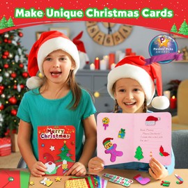 ZMLM Christmas Cards Foil Arts Gifts - Christmas Crafts for Kids, No Mess Foil Art Creative Activity Kits, Christmas Toys Gifts for 4 5 6 7 8 9 10 Girls Boys, with Envelopes and Stickers