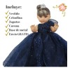 Muñeca Quinceañera Recuerdo 15 Años Azul Marino Petro 33 Cm