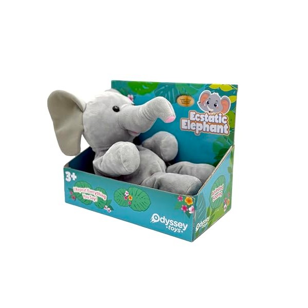 Odyssey Toys Ecstatic Elephant Interactive Plush Toy, Talking and Dancing,
