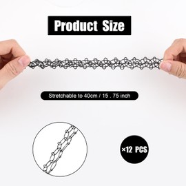 XIHIRCD 12pcs Tattoo Necklace for Choker, Old School Style Elastic Collarbone Necklace with Cute Pendants Stretchy 90s 95s Accessories Jewelry Gift for Women Girls Teen (Black)