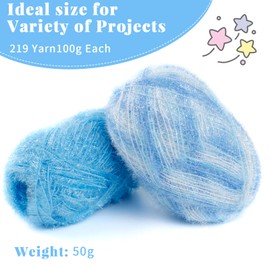 CAMAL Scrubby Yarn for Dishcloths Polyester Yarn for Crocheting Supplies Sparkle Colorful Hand Knitting Yarn for Dishcloths, DIY Crafts, 2 Pack 109 Yards Per Skein(Silver Grey)