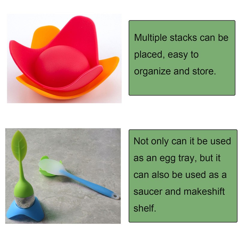 NentMent 4 Pack Egg Cups Serving Holder Silicone Stand Base