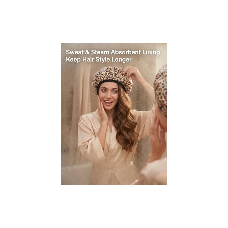 Auban Forro Rizo Mantiene Cabello Seco Gorro Ducha Mujer Baño