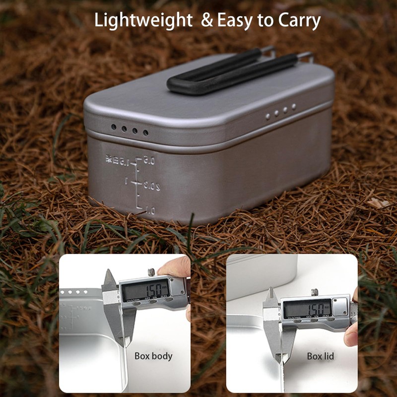 Campingmoon Camping Mess Tin Pressure Relief Aluminum Dinner Box Camping
