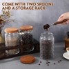 Suclain 3 Pcs 34 oz Glass Coffee Grounds Container with