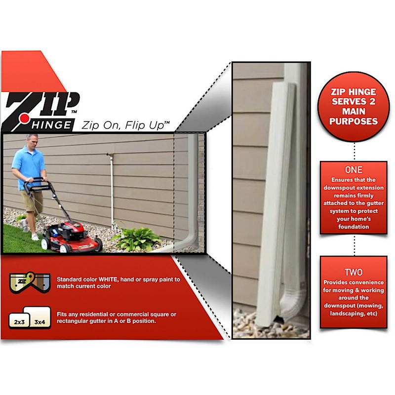 Zip Hinge - 3 Pack | 2-6 Pack Set Downspout