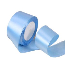 Satin Ribbon - 50mm Wide - 3 Meters - Many Colours - BUY 3 & Get 1 Free (Sky Blue)