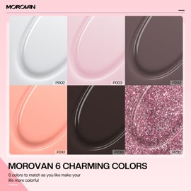Morovan Poly Gel Nail Colors: 6 Colors Poly Nail Gel Pink Nude Poly Nail Extension Gel 15g Poly Gel Colors DIY Art Home Salon