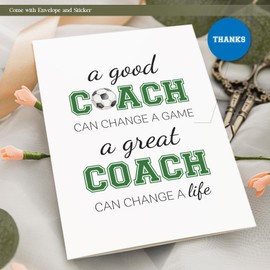 MOSSSH Coach Thank You Card, Soccer Greeting Cards, Thank You Gifts for Coaches, Envelope and Sticker