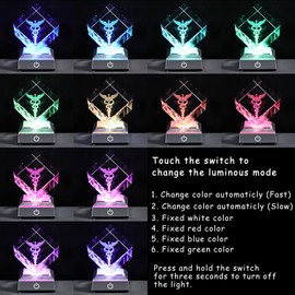 YWHL Crystal Doctor Gifts for Women Men, Doctors' Day Gifts for Doctors, White Coat Ceremony Gifts, 3D Caduceus Figurine with Colorful Light Base for Medical Students Medical Professionals