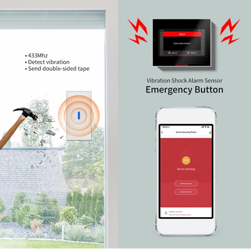 HESTIA Vibration Sensor for Windows and Doors, WiFi Wireless Door