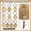 Tondiamo 40 Set Christian Church Gifts Keychain Bulk Bible Verse