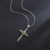 PCTJYFU Cross Necklace for Men Sterling Silver Cross Pendant with