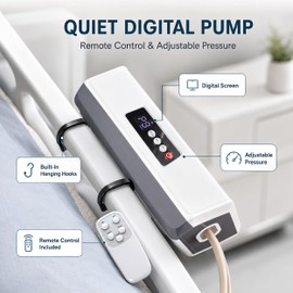 Alternating Air Pressure Mattress Pad for Hospital & Home - Prevention Bed Sores, Ultra-Quiet Pump, Digital Display & Remote Control, Suitable for Bedridden or Limited Mobility Patients