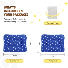 HeNdShe Guinea Pig Bed, 2 Pack (12x10 Inch) Soft Plush Small Animal Bed Mat, Washable Bedding Blanket Sleeping Warm Pad for Bunny, Rat, Ferret, Chinchilla