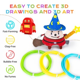 FIROS 3D Pen Filament Refills, 18 Colors 3D Pen PLA Filament, Each Color 10 Feet, Total 180 feet 3D Printing Pen PLA Filament, Compatible with SCRIB3D MYNT3D 3D Pen, Not Suitable for 3Doodler