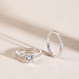 JALOKIVI 1.2CT 925 Sterling Silver Engagement Rings for Women Round Cut Solitaire Cubic Zirconia Wedding Promise Rings for Her Size 5.5