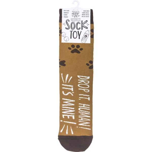 Primitives by Kathy Sock Dog Toy -Drop It Human It's
