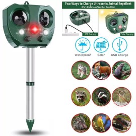 Unbranded Outdoor Solar Ultrasonic Power Pest Animal Repeller Repellent Garden Cat Dog Fox