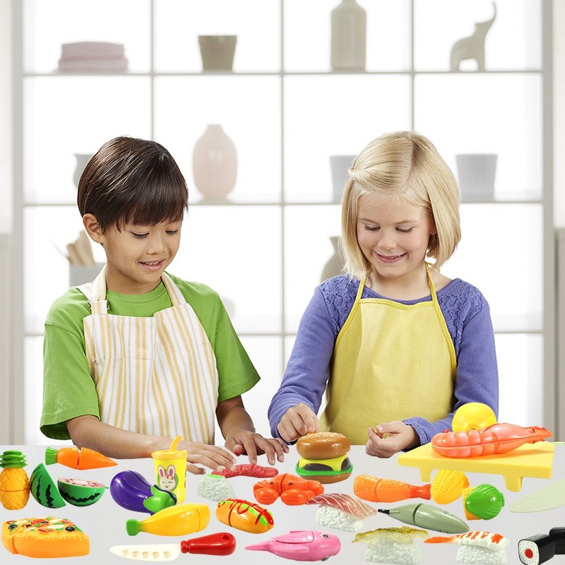 WTOR 39 Piece Set Pretend Play Sushi Vegetables Fruits Salisbury