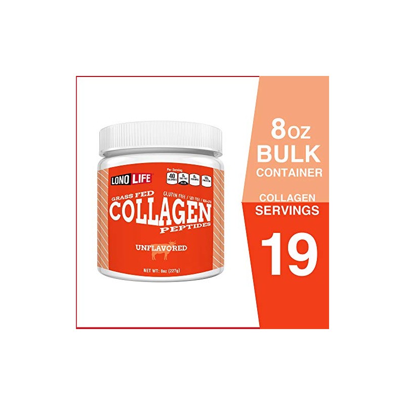 LonoLife - Unflavored Collagen Peptides with 10g Protein, Paleo and