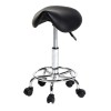 Salon Saddle Stool Synthetic Leather Black Ha Ha Feet Commercial