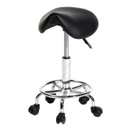 Salon Saddle Stool Synthetic Leather Black Ha Ha Feet Commercial Furniture For Salon Usecolor: white Color
