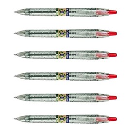 PILOT B2P Ecoball 10 Retractable Ballpoint Pen - Red (Pack of 6)