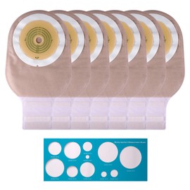 10 PCS Colostomy Bags One Piece Ostomy Bag Ostomy Supplies Max 60mm Cut to Fit Drainable Pouches with Closure for Ileostomy Colostomy Urostomy Stoma Care