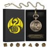 Mini DND Dice Set with Border Standing Dragon Pattern Pocket