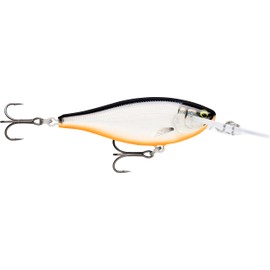 Rapala, Shad Rap Elite Fishing Tackle with Balsa Construction (Lead Free, Bait, Freshwater, Float, Swimming Depth:2.7m, 5.5cm/7g, Made in Estonia, Gilded Silver Shad