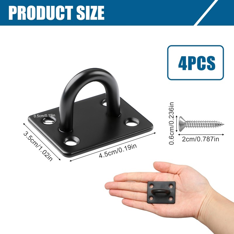 Hawpasy 4PCS M6 Eye Plate Heavy Duty, Stainless Steel M6