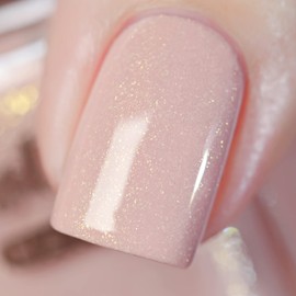 Whats Up Nails - Desert Rose Nail Polish Light Pink Crelly with Gold Shimmer Lacquer Varnish Made in USA 21 free Cruelty Free Vegan Clean