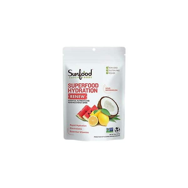 Sunfood Superfood Hydration Renew- Coconut Water Powder, Electrolytes Powder with
