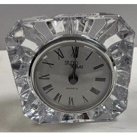 Mikasa Westminster Square Mantel Quartz Clock Lead Crystal Austria T8101/715