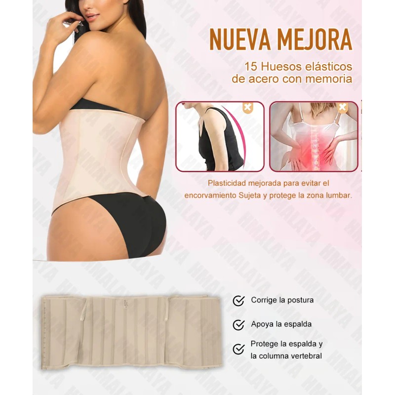 Faja Colombiana Doble Cierre Reloj De Arena Cinturilla Látex