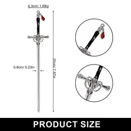 YFaith Pack of 3 Hair Sticks, Sword Shaped Hairpin Chinese, Zinc Alloy Hair Stick, Vintage Sword Hairpins, for Chinese Hairstyle Design or as a Gift