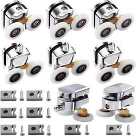Shower Door Rollers, Shower Cubicle Rollers for Sliding Doors, Shower Cubicle Door, Sliding Door, Shower Door Wheels, Sliding Door, Bathroom Castors (23 mm) (Pack of 8)