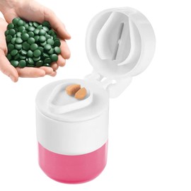 Pill Crusher for Tablets 2PCS Portable Pill Crusher Cutter Multifunction Pill Crusher Pill Cutter for Travel and Daily Portable Multifunction Splitter Storage Grinder Home Use (Pink)