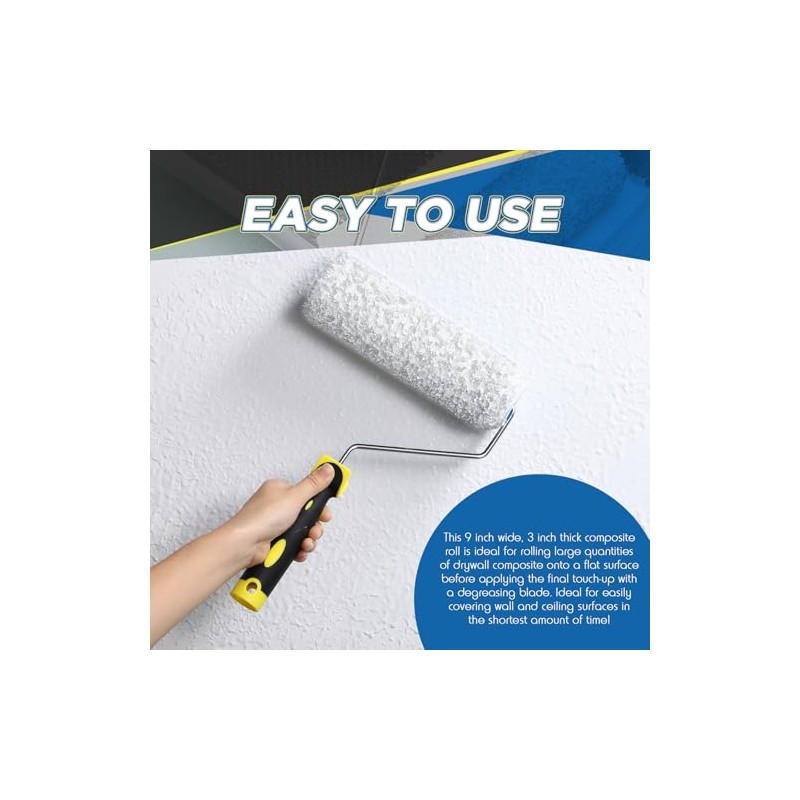 Threlaco 3 Pcs 9 Inch Drywall Compound Roller Cover with