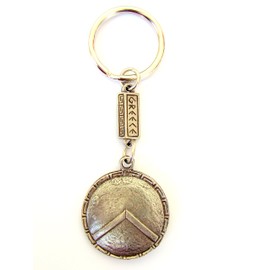 IconsGr Antique Greek Zamak Spartan Shield Keyring 300 Leonidas Silver (O2)