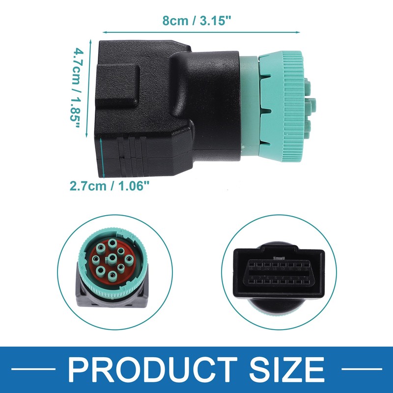 A ABSOPRO Type 2 OBD2 Male 9 Pin J1939 to