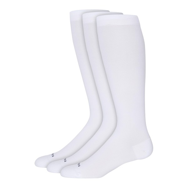 Comrad 3-Pack Nylon Knee High Socks - 15-20mmHg Graduated Compression