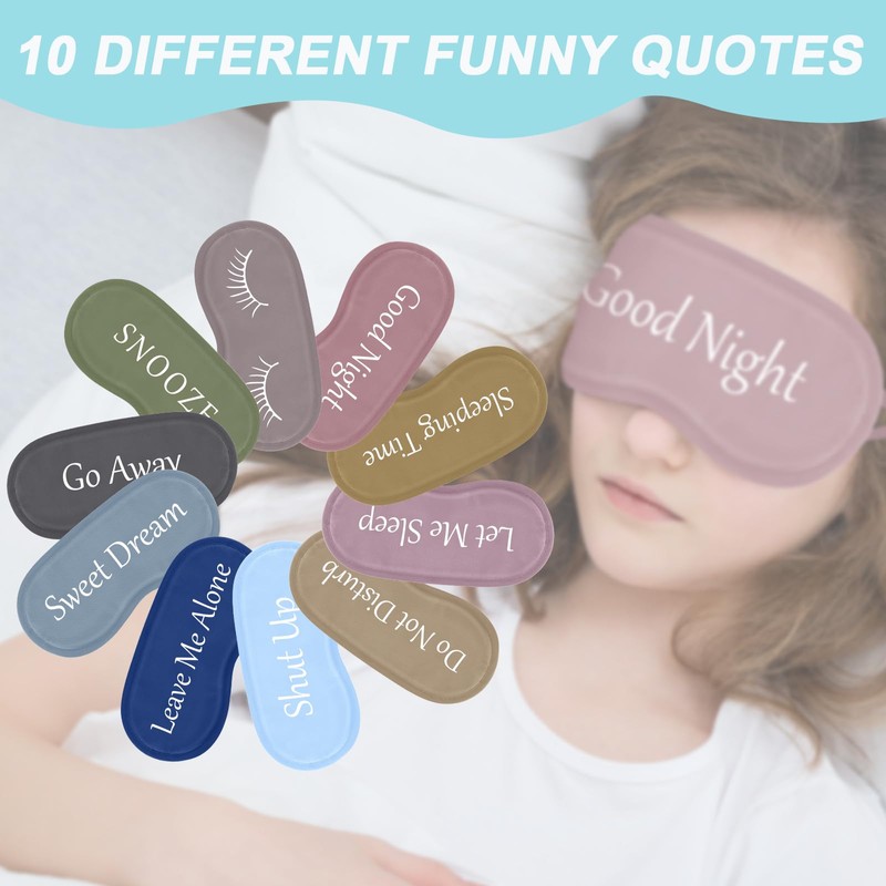 20 Pcs Funny Eye Mask Bulk for Sleep, Adjustable Strap,Morandi
