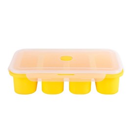 Treaterrific Silicone Stackable Freezer Containers with Lids - 4 Compartments, 8.5 Oz Each, Food Storage, Microwave & Dishwasher Safe, Collapsible, Perfect for Soup, Meals, BPA-Free Cups